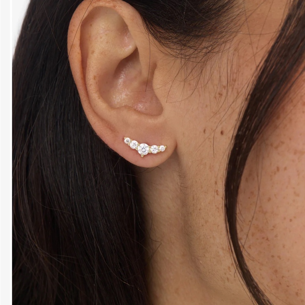 melinda maria gold diamondette earrings new